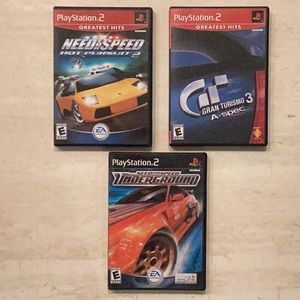 Need For Speed Underground PlayStation 2 Game Hot Pursuit & Gran Turismo PS2 Lot